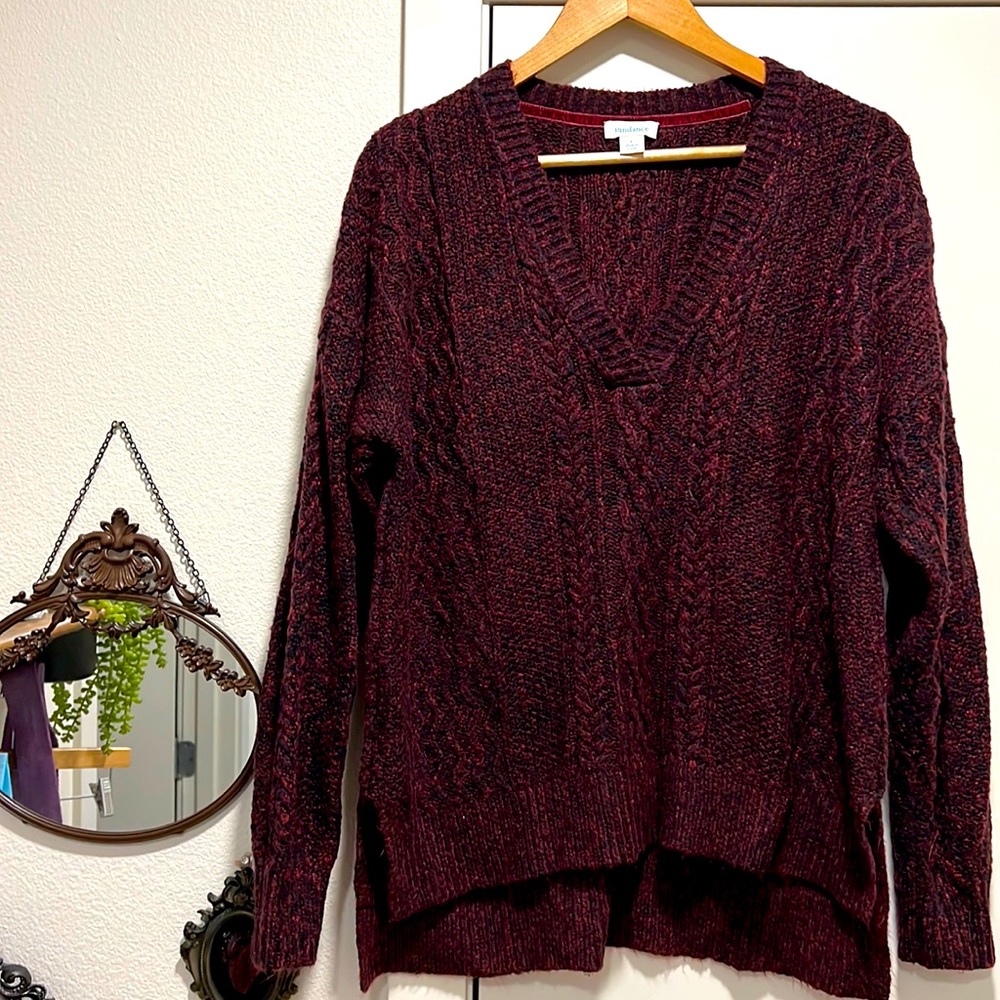 Maroon / Purple V-Neck Sweater